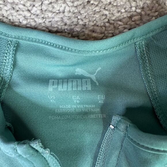 Puma Sweatshirt Womens XL Green 1/4 Zip Pullover - Picture 3 of 9